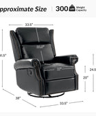 Martina Genuine Leather Manual Swivel Glider Recliner