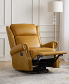 Martina Genuine Leather Manual Swivel Glider Recliner