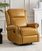 Martina Genuine Leather Manual Swivel Glider Recliner