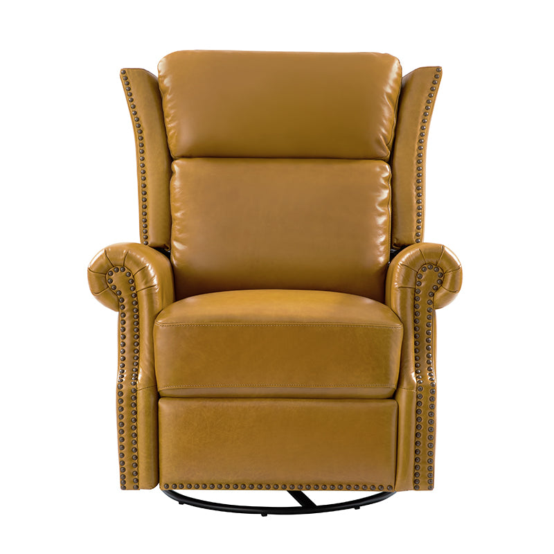 Martina Genuine Leather Manual Swivel Glider Recliner