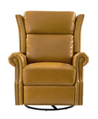 Martina Genuine Leather Manual Swivel Glider Recliner