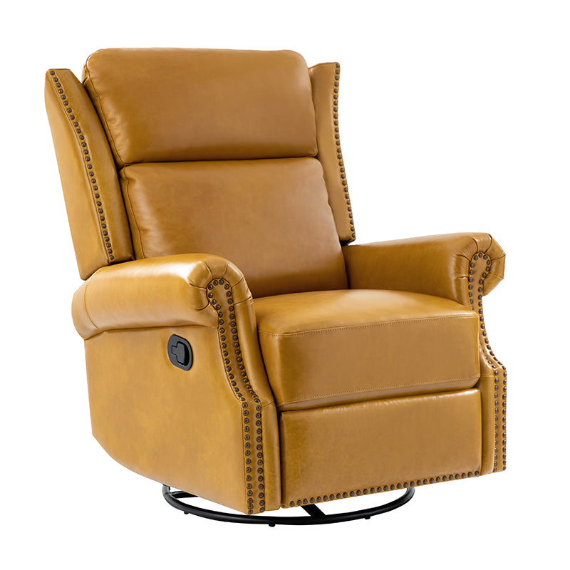 Martina Genuine Leather Manual Swivel Glider Recliner