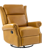 Martina Genuine Leather Manual Swivel Glider Recliner