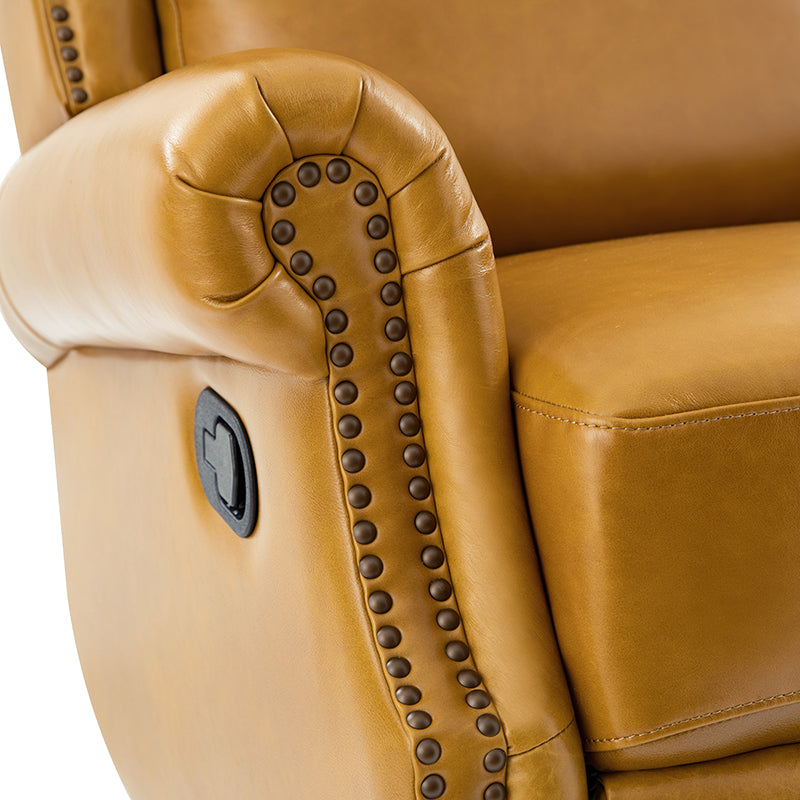 Martina Genuine Leather Manual Swivel Glider Recliner