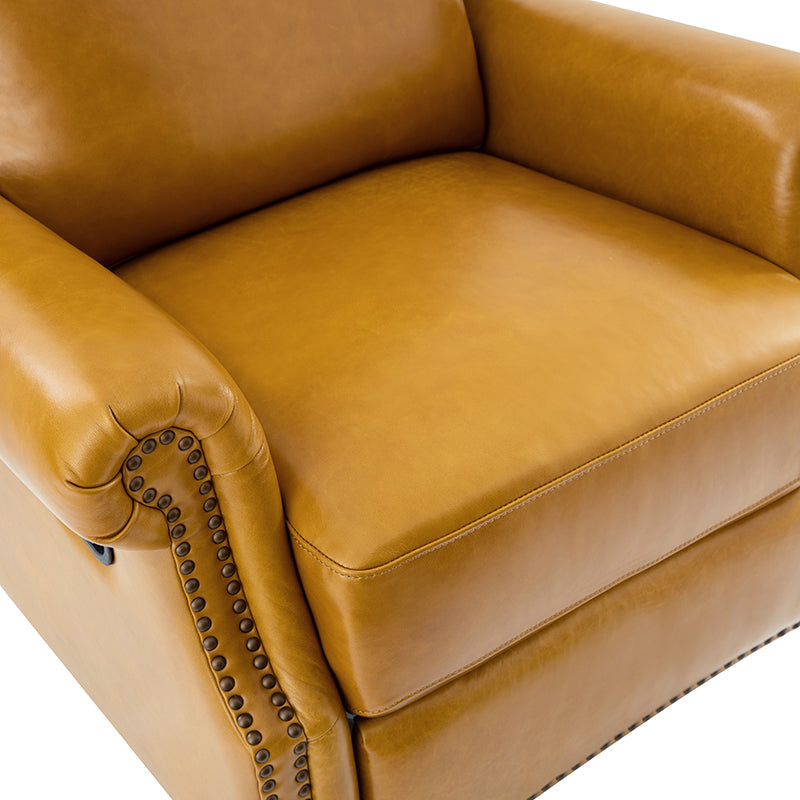 Martina Genuine Leather Manual Swivel Glider Recliner