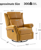 Martina Genuine Leather Manual Swivel Glider Recliner