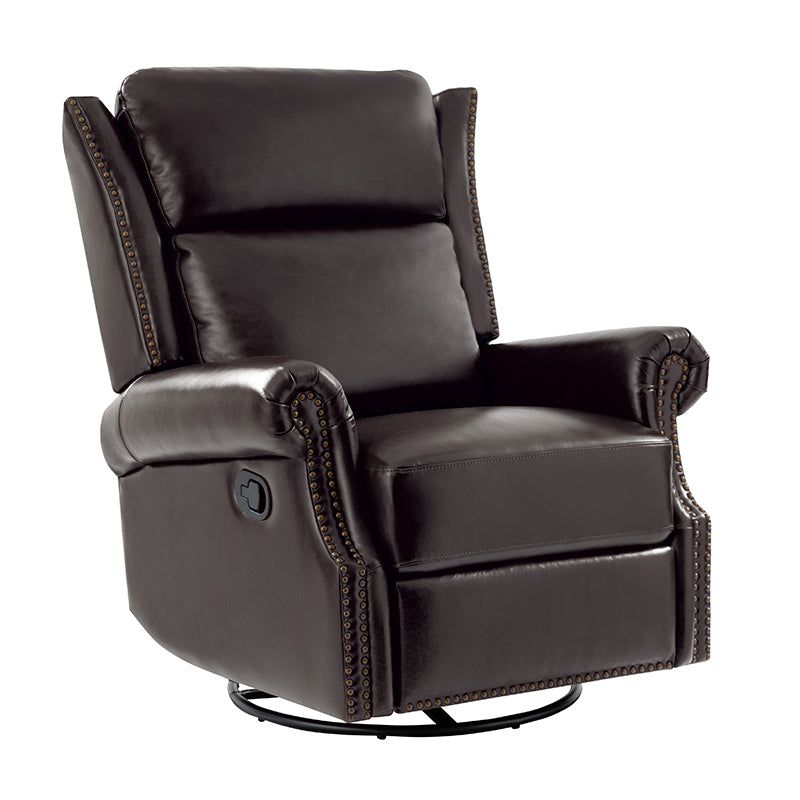 Martina Genuine Leather Manual Swivel Glider Recliner