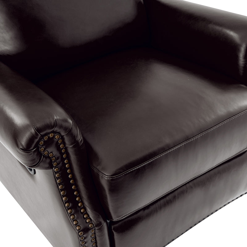 Martina Genuine Leather Manual Swivel Glider Recliner