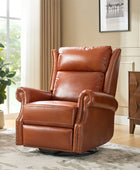 Martina Genuine Leather Manual Swivel Glider Recliner