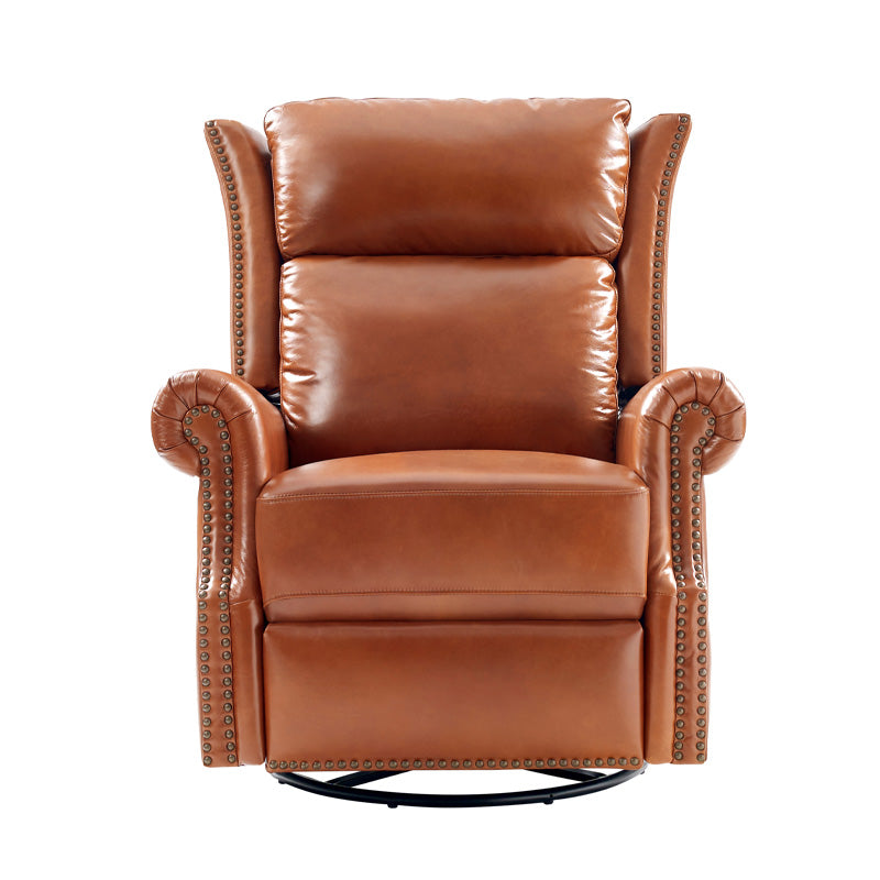 Martina Genuine Leather Manual Swivel Glider Recliner