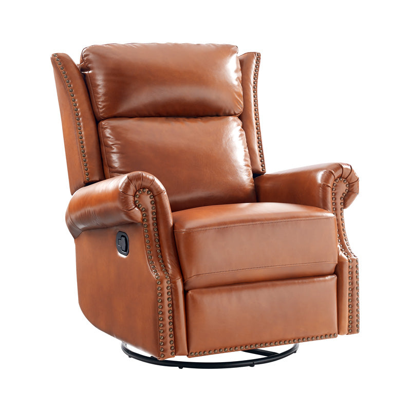 Martina Genuine Leather Manual Swivel Glider Recliner