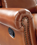 Martina Genuine Leather Manual Swivel Glider Recliner