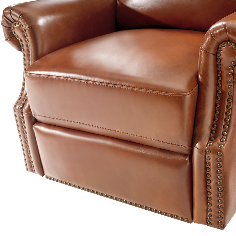 Martina Genuine Leather Manual Swivel Glider Recliner