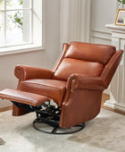 Martina Genuine Leather Manual Swivel Glider Recliner