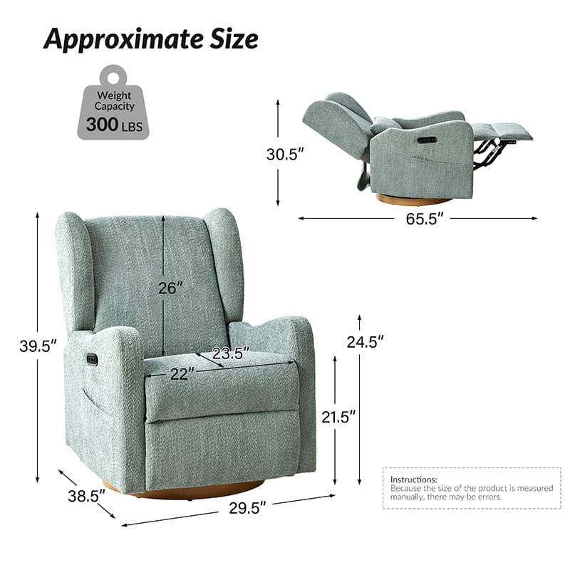 Rex Swivel Nursery Glider Recliner Chair