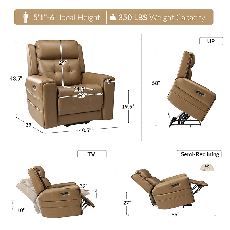 Horace Lift Support Deluxe Power Recliner