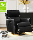 Mark Modern Faux Leather Electronic Power Swivel Recliner with Marker Lamp