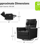 Mark Modern Faux Leather Electronic Power Swivel Recliner with Marker Lamp