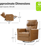 Mark Modern Faux Leather Electronic Power Swivel Recliner with Marker Lamp
