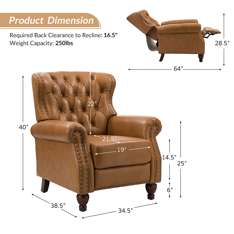 Gabrielle Genuine Leather Oversized Recliner