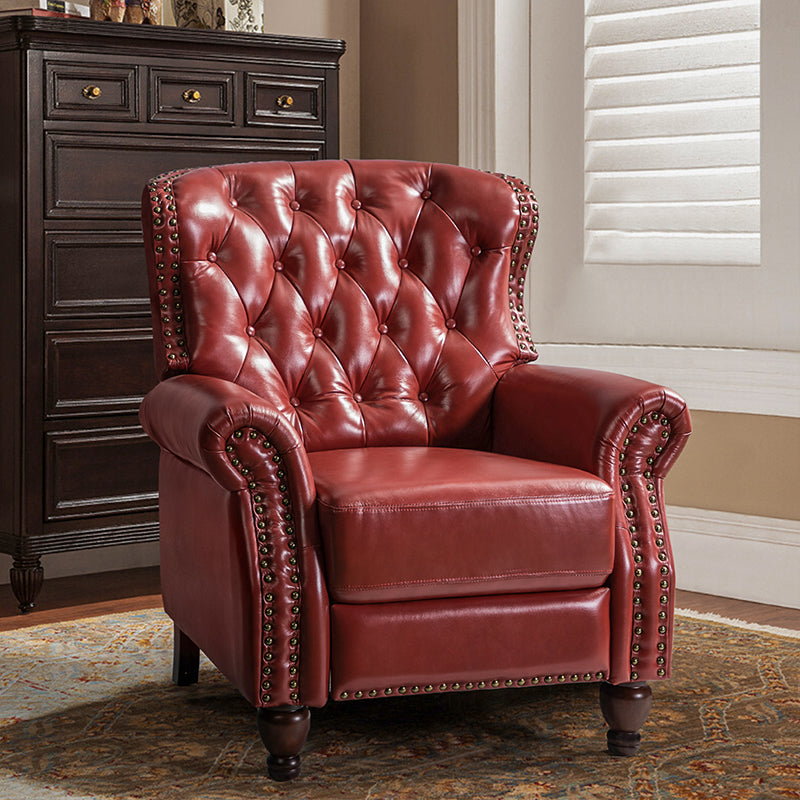 Oversized red leather recliner sale