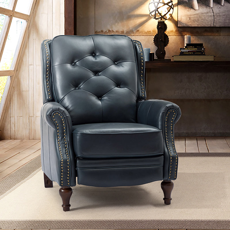 Leather manual recliner new arrivals