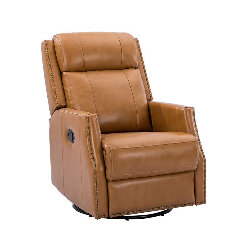 Genuine leather 2025 swivel recliner chairs