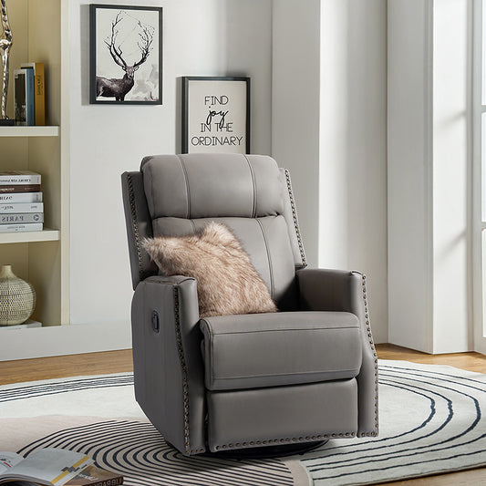 Epimetheus Genuine Leather Manual Swivel Recliner