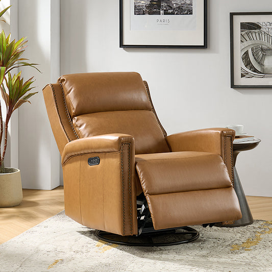 Anton Traditional Design Swivel and Rocker Power Recliner