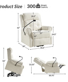 Hector Lift Assist Power Recliner With Massage Heat And Manual Headrest