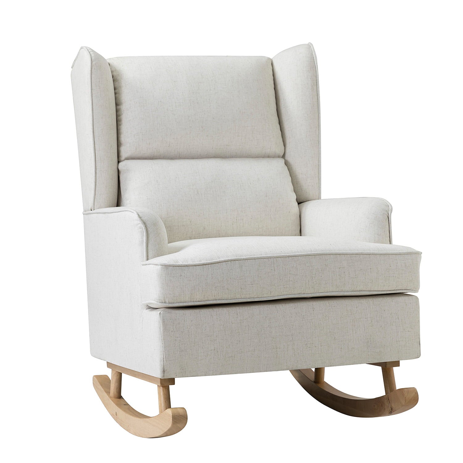 Hulala Home Andreo Modern Tufted Upholstered Rocking Chair Ivory