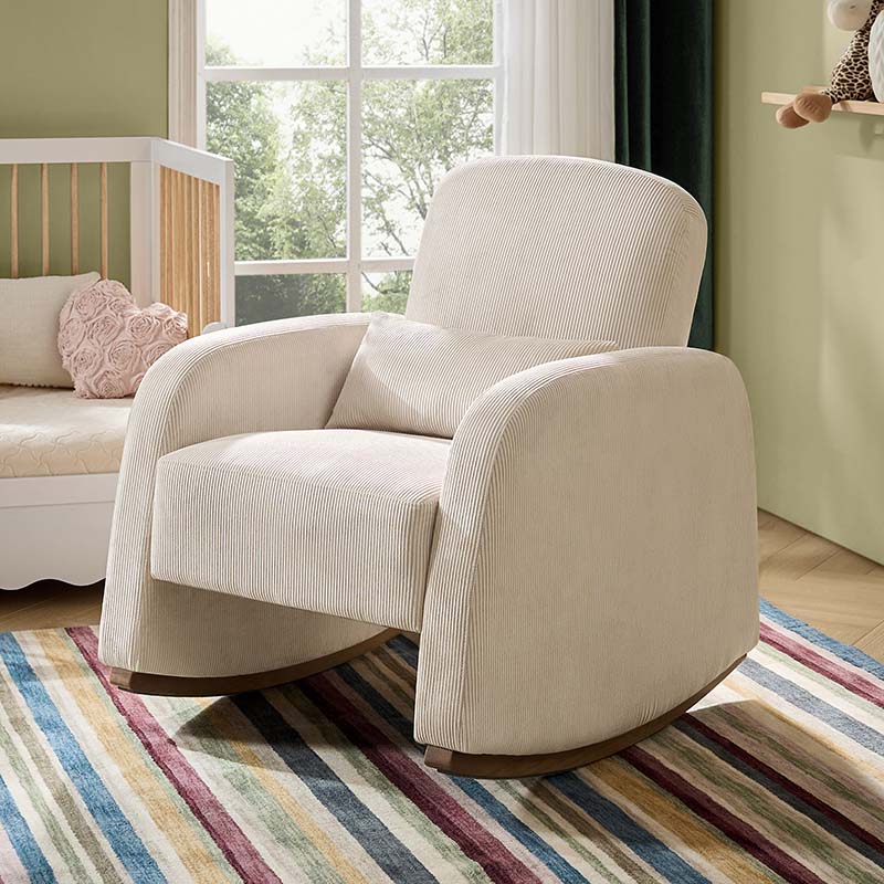 Richard Modern Solid Wood Rocking Chair with Lumbar Pillow