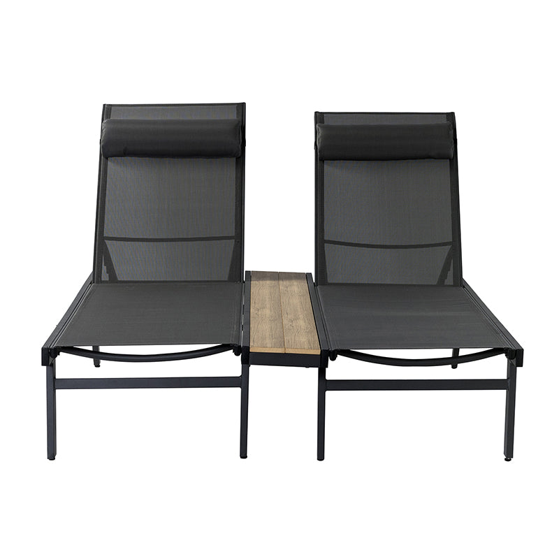 Outdoor Victor 76" Long Reclining Chaise Lounge Set(Set of 2)