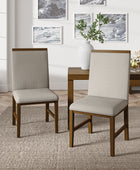 Reynold Modern Upholstered Dining Chair with Solid Wood Leg Set of 2