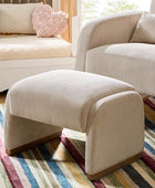 Rounded Modern Design Corduroy Ottoman