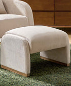 Rounded Modern Design Corduroy Ottoman