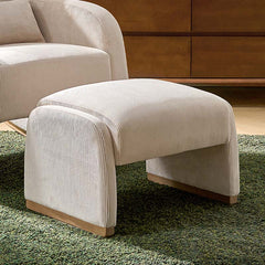 Richard Rounded Modern Design Corduroy Ottoman