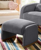 Rounded Modern Design Corduroy Ottoman