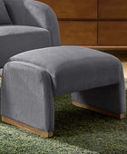 Rounded Modern Design Corduroy Ottoman