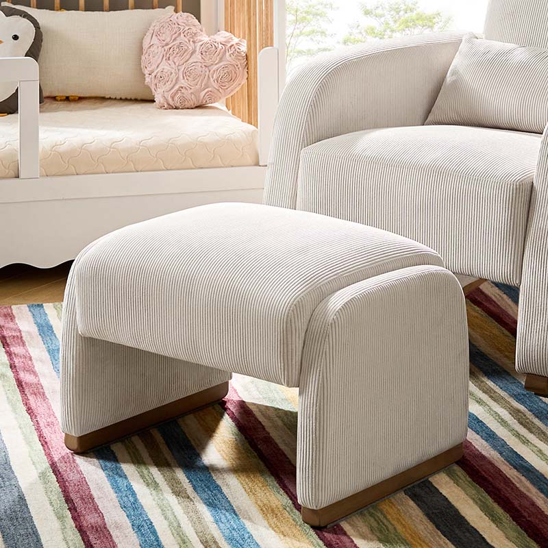 Rounded Modern Design Corduroy Ottoman