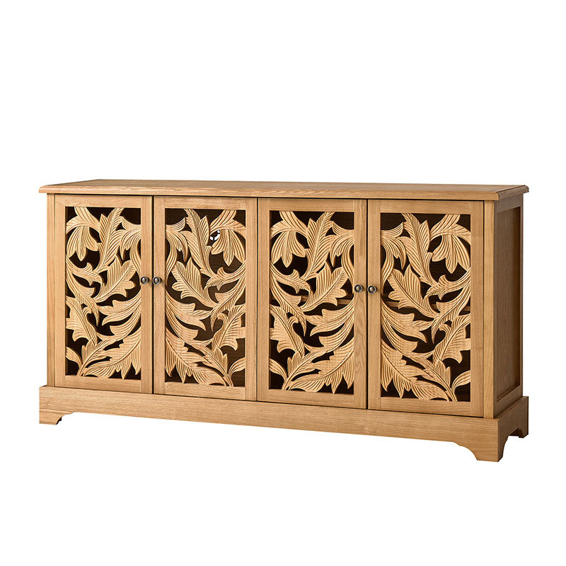 Jordan 63″ Wide 4-Door Sideboard – Solid Wood Console Cabinet
