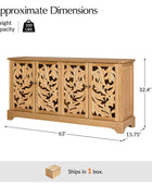 Jordan 63″ Wide 4-Door Sideboard – Solid Wood Console Cabinet