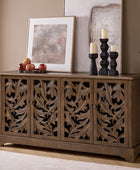 Jordan 63″ Wide 4-Door Sideboard – Solid Wood Console Cabinet