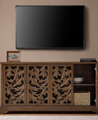 Jordan 63″ Wide 4-Door Sideboard – Solid Wood Console Cabinet