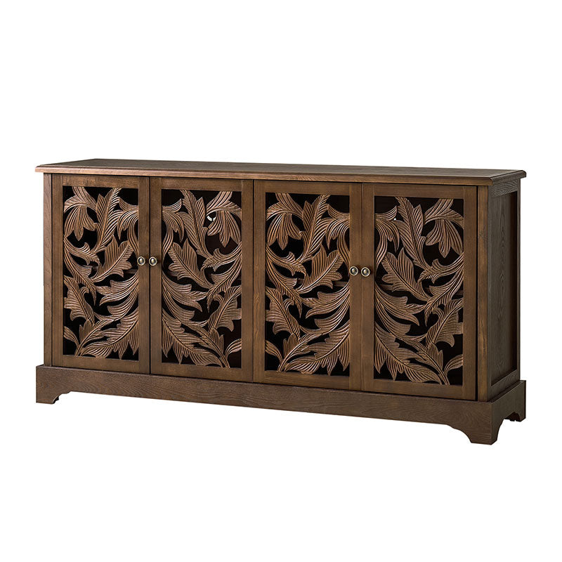 Jordan 63″ Wide 4-Door Sideboard – Solid Wood Console Cabinet