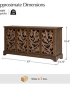 Jordan 63″ Wide 4-Door Sideboard – Solid Wood Console Cabinet