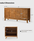 Kamu 60″ Wood Sideboard – Mid-Century Modern Storage Cabinet