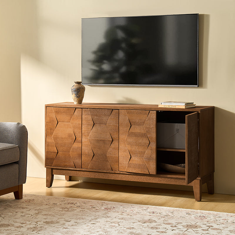 Kamu 60″ Wood Sideboard – Mid-Century Modern Storage Cabinet