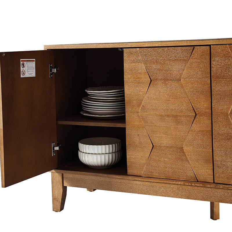 Kamu 60″ Wood Sideboard – Mid-Century Modern Storage Cabinet