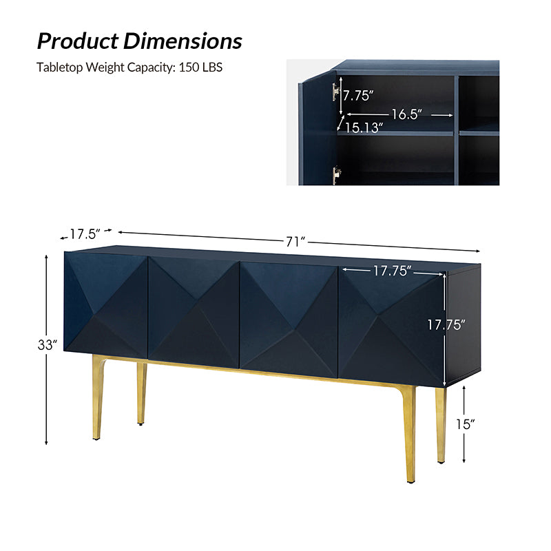 Ottone 71" Wide Sideboard